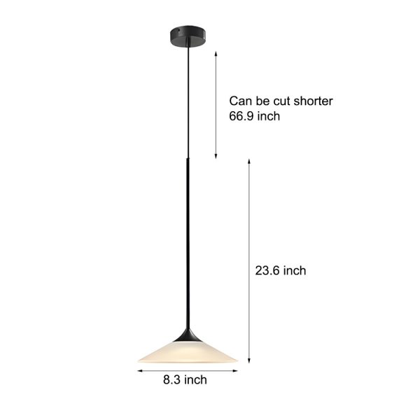 1-Light 5W LED Mini Cone Pendant Light with Acrylic Shade - Image 6