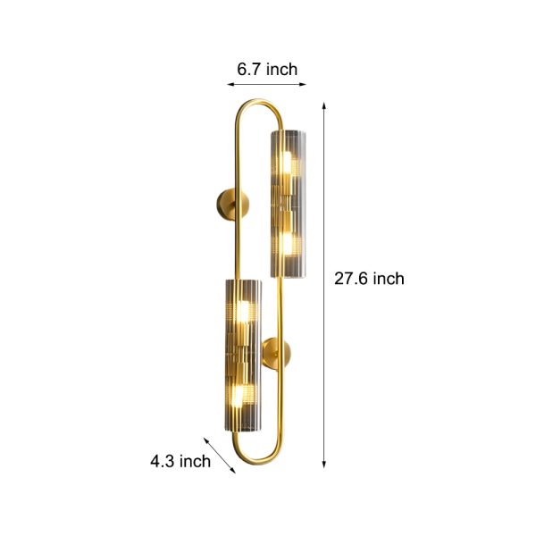 Modern Luxury 4-Light Oval Brass Wall Lamp with Clear Glass Shade - Image 6