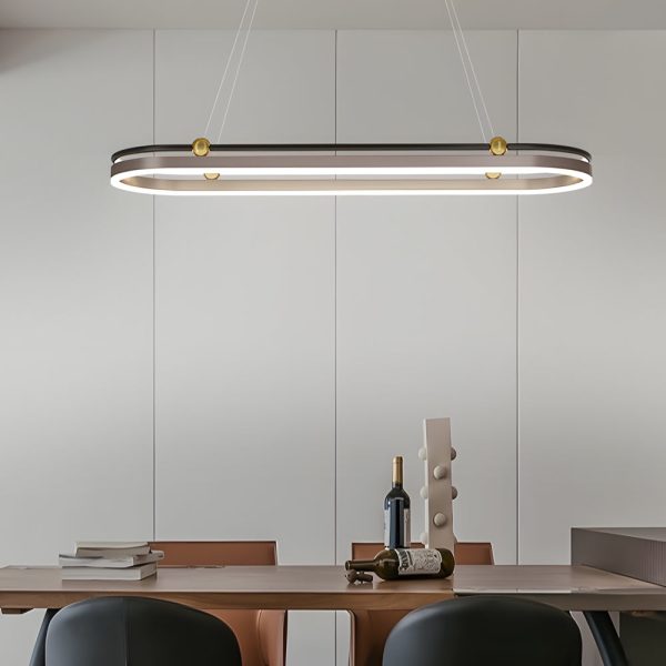 Oval Ring Aluminum Simple Modern Dining Room Chandeliers Hanging Lamp - Image 2
