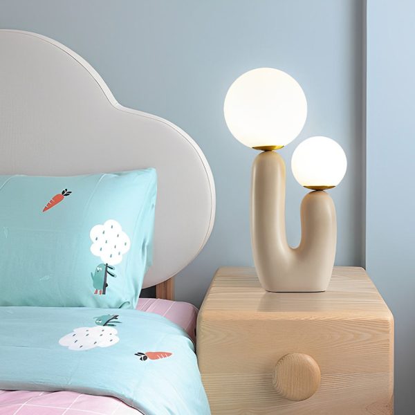 2-Light Modern Beige Cactus LED Accent Table Lamp - Image 3