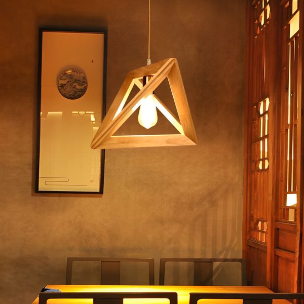 Creative Wood Frame Geometric Art Minimalist Nordic Pendant Lights - Image 2