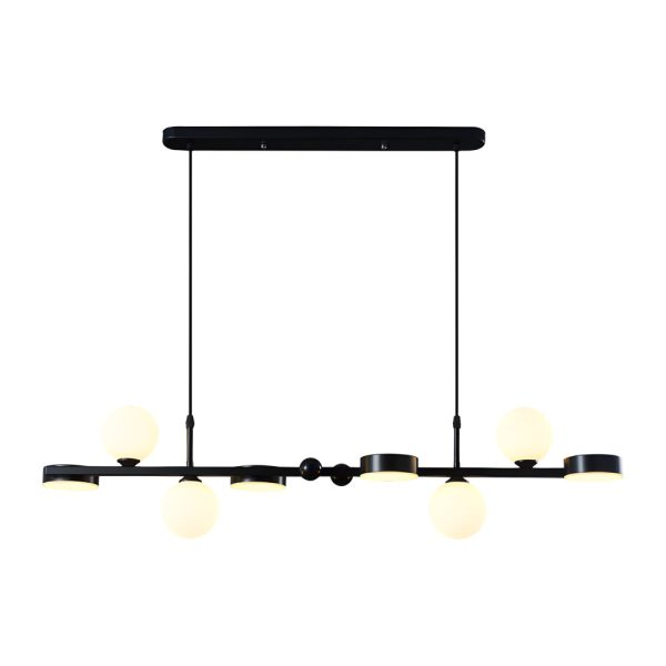 6/8-Light 3step Dimming Glass Ball LED Long Dining Room Chandelier - Image 18