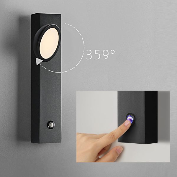 Rotatable Head Modern Spotlight Wall Lamp, Touch Control - Image 5