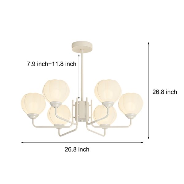6 Flowers Round Bell Orchid Three Step Dimming Modern Hanging Lights Fixture - Image 5