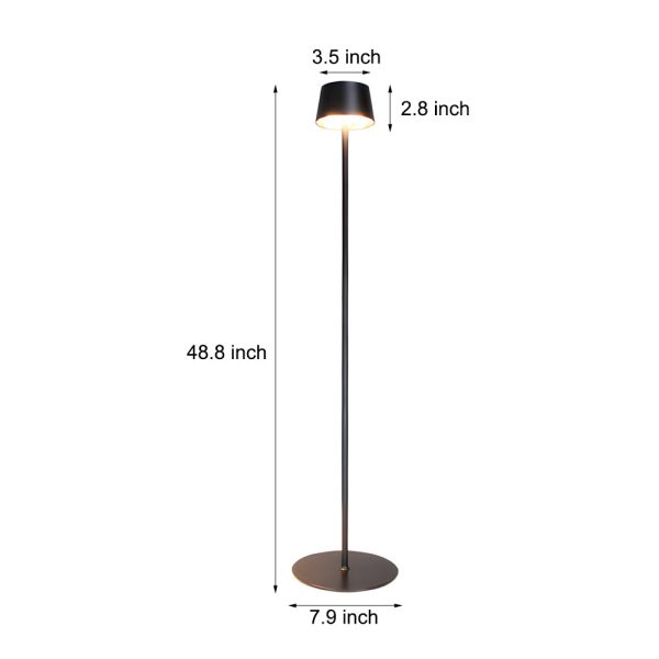 48.8-in Black Touch Dimming LED Rechargeable Floor Lamp - Image 5