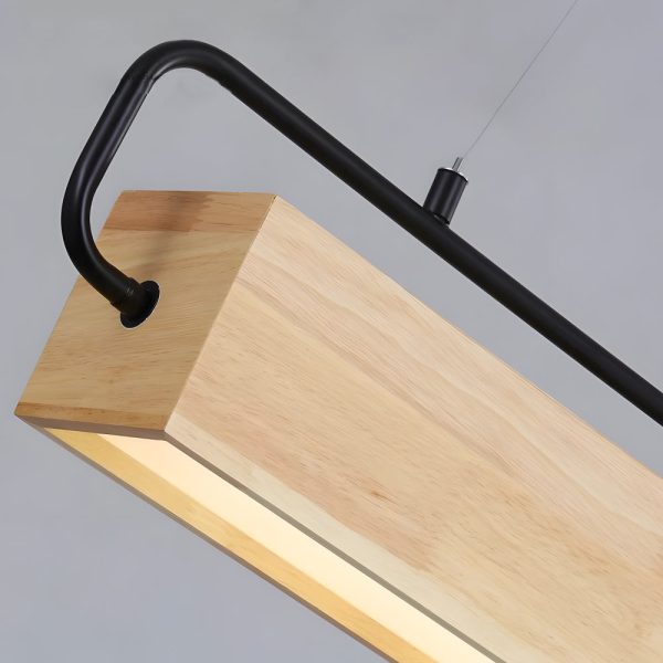 Wooden LED Dining Pendant Light - Rectangle - Image 6