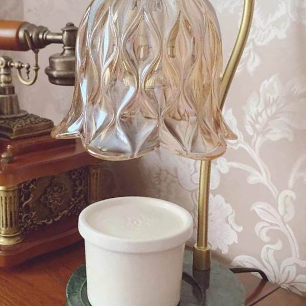 Modern Suzutan Glass Marble Base 1-Light Melting Wax Table Lamp - Image 3