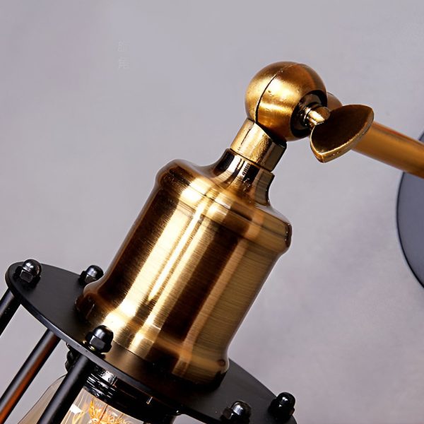 Adjustable Retro Iron E27 Waterproof Industrial Plug in Wall Sconce Lighting - Image 8