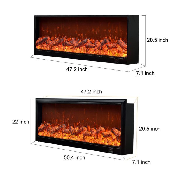 Simulated Firewood Flame Heating Decorative Recessed Fireplace Light - Image 5