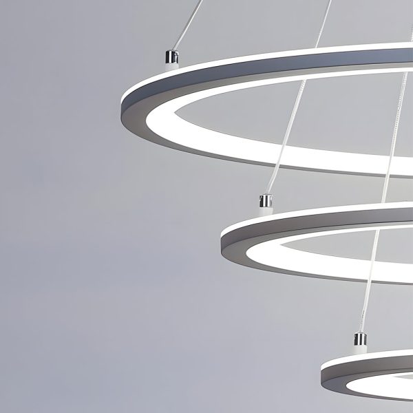 4 Rings Chandelier Light LED Mid-century Chandeliers with Remote - Image 6
