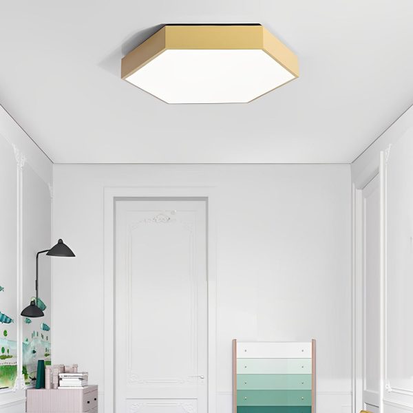 Geometric Hexagon Shaped LED Modern Ceiling Light Flush Mount Lighting - Image 6