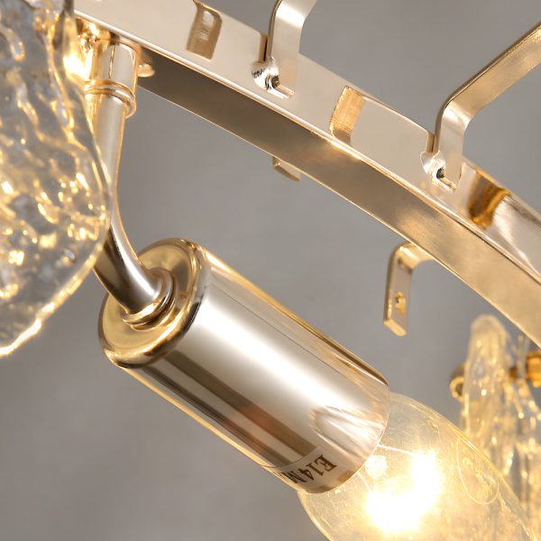 Handmade Leaf Glass Round 3 Step Dimming Luxury Post-Modern Chandelier - Image 5