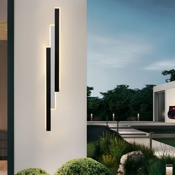 3-light Combined Linear Wall Lights 3-LED Rectangle Bar Outdoor Wall Light - Image 3