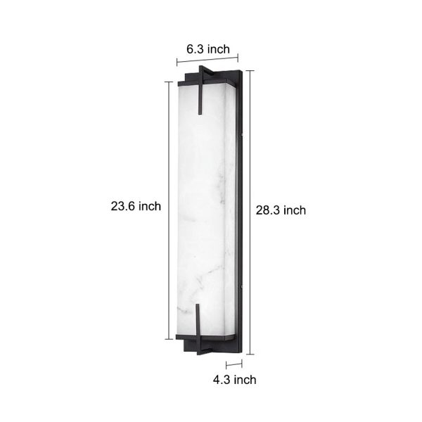 Resin Rectangular Waterproof LED Black Modern Outdoor Sconce Lighting - Image 6