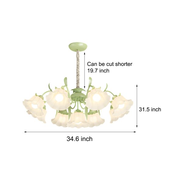 9 Heads Flowers Elegant Three Step Dimming French Style Chandelier - Image 5
