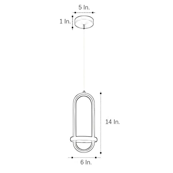 Artistic Rounded Rectangle LED Modern Pendant Lighting Kitchen Island Lighting - Image 8
