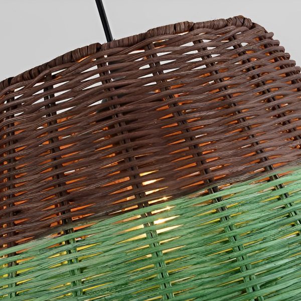 Retro Rattan Industrial Style Chandelier Pendant Light Hanging Lamp - Image 7