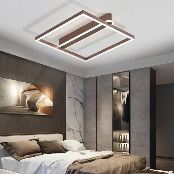 Square Double Frame Metal Aluminum Creative LED Nordic Ceiling Light Fixture - Image 3