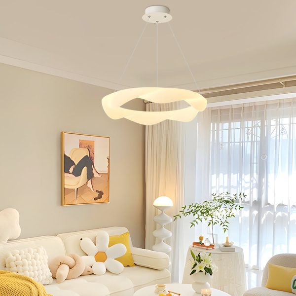 Creative Cream Style Designer Rings 3 Step Dimming Modern Chandelier - Image 3