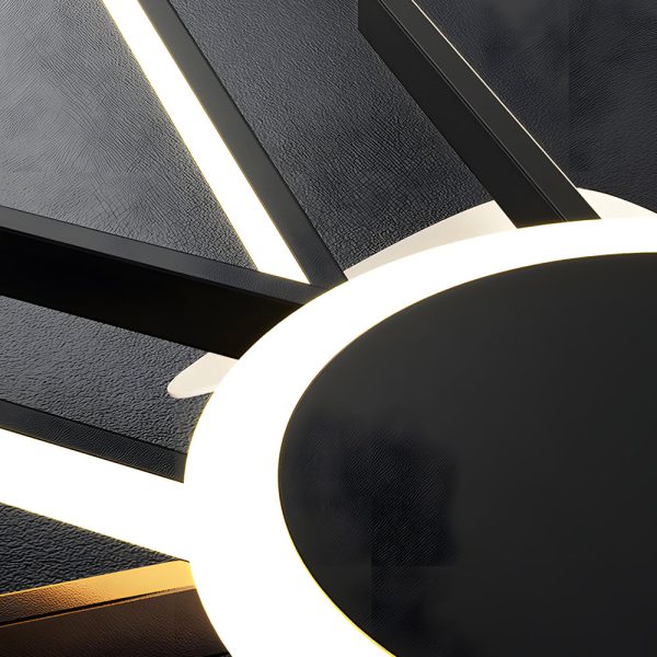 Spiral Linear Modern LED Ceiling Fan in Black/Gold - Silent Fan Light Fixture - Image 5