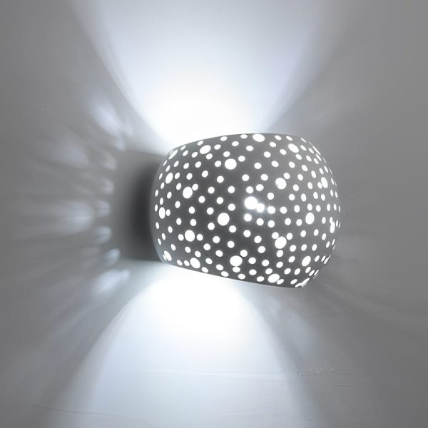 Round Creative Hollow LED up and down Lighting White Nordic Wall Lamp - Image 6