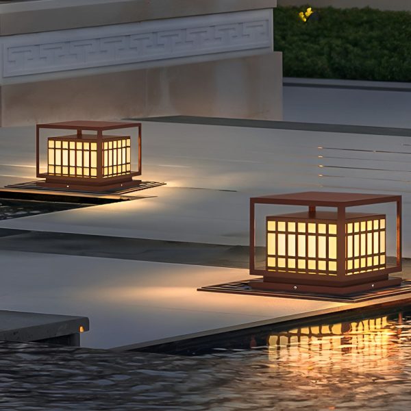 Square LED Waterproof Brown Modern Outdoor Deck Post Lights Pillar Light - Image 5