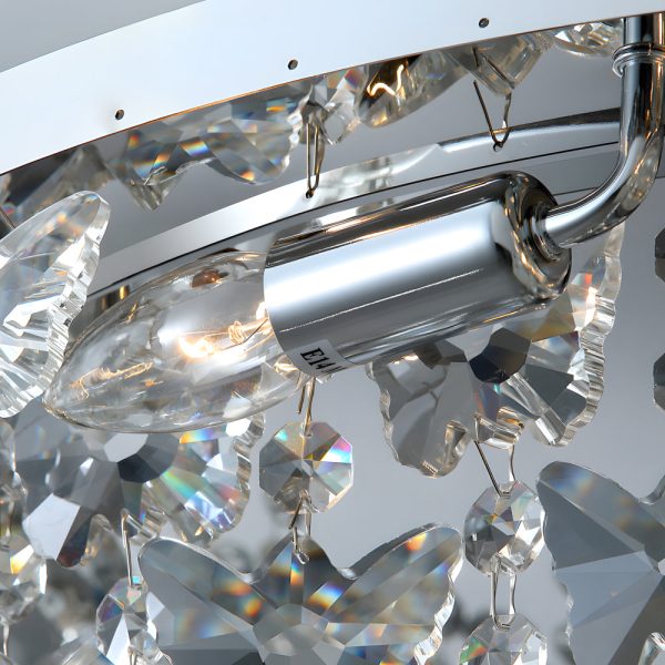 Round Crystal Pendant Tassels 3 Step Dimming Simple Modern Ceiling Lamp - Image 6