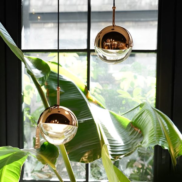 Round Rotating Minimalist Metal Glass Nordic LED Pendant Light Chandelier - Image 8