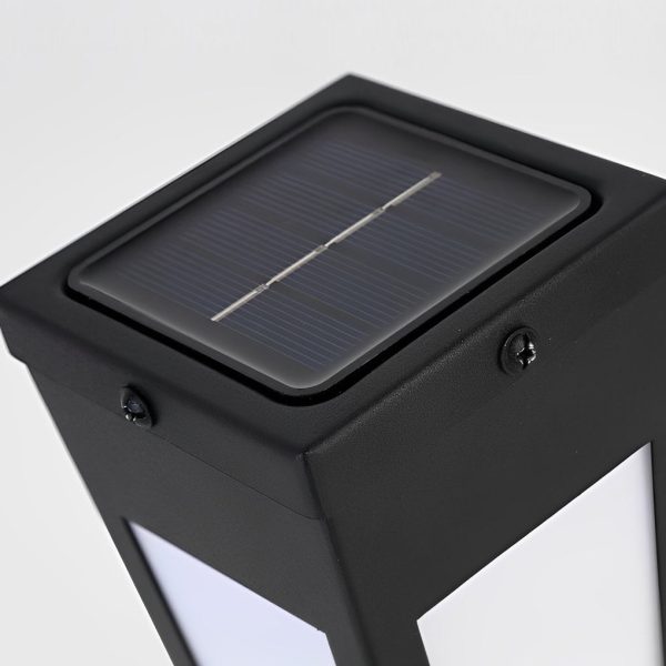 Waterproof Intelligent Metal LED Black Modern Solar Outdoor Wall Light - Image 7