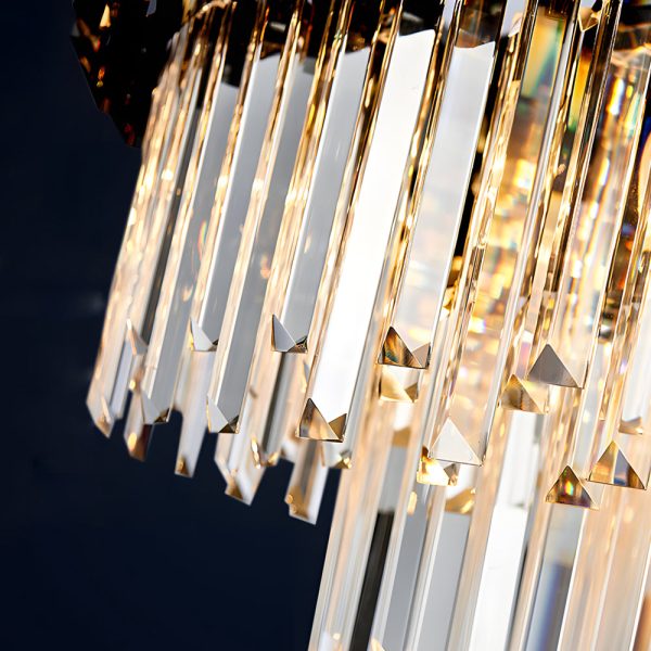 6/8-Light Crystal Layered Chandelier Dimmable Dining Room Pendant Lighting - Image 6
