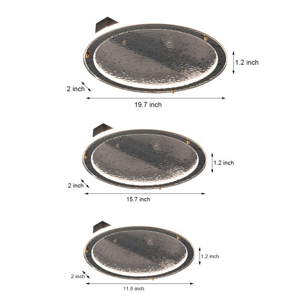 Black Glass LED Flush Mount Ceiling Light - Image 6