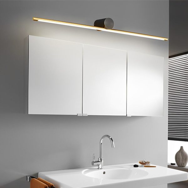 Modern Two-Tone Bathroom Vanity Light with Cylinder Fixture and Linear Bar - Image 4