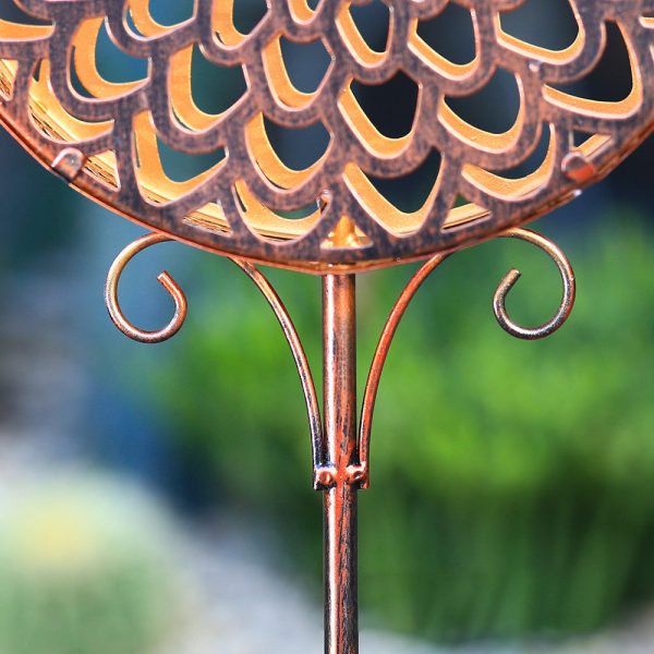 Bohemian Solar Hollow Drum Light LED Metal Outdoor Garden Lamp - Image 6
