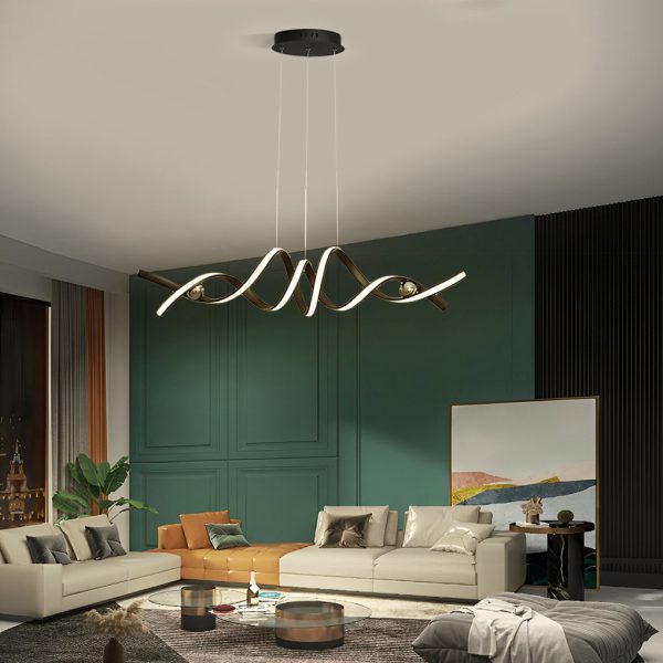 Wave Strip Twisted Creative Stepless Dimming LED Nordic Chandelier Light - Image 3