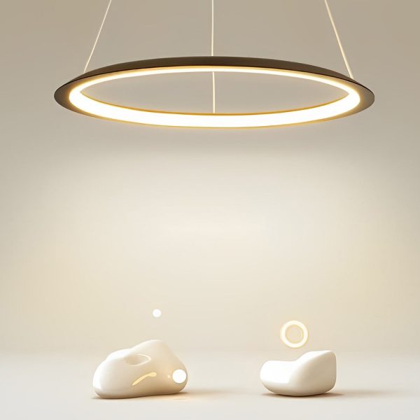 Minimalist Round LED Stepless Dimming Nordic Chandelier Hanging Lamp - Image 6