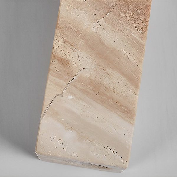 Round Long Yellow Travertine LED Wabi-sabi Japanese Style Wall Lights Fixture - Image 5