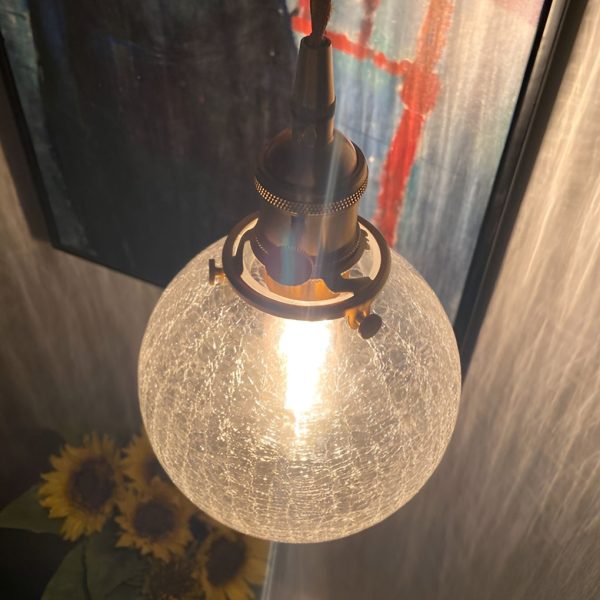 Spherical Glass Cracked Pattern LED Nordic Island Lights Hanging Ceiling Lamp - Image 6