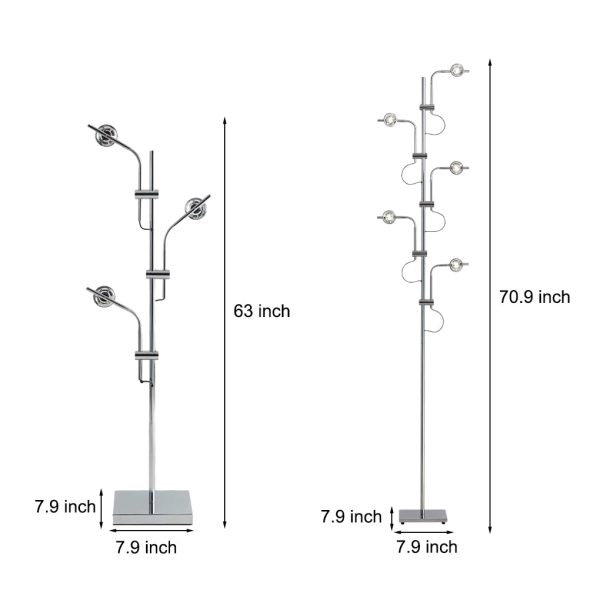 Industrial Multi-Angle Task Lighting Chrome Floor Lamp - Image 7