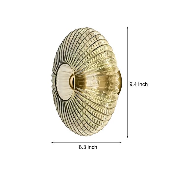 Round Striped Glass LED Post-Modern Wall Lights Fixture Wall Sconce Lighting - Image 4