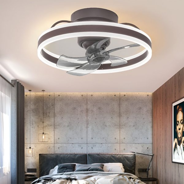 Round Stepless Dimming LED 360?? Rotating Modern Ceiling Fan Light - Image 3