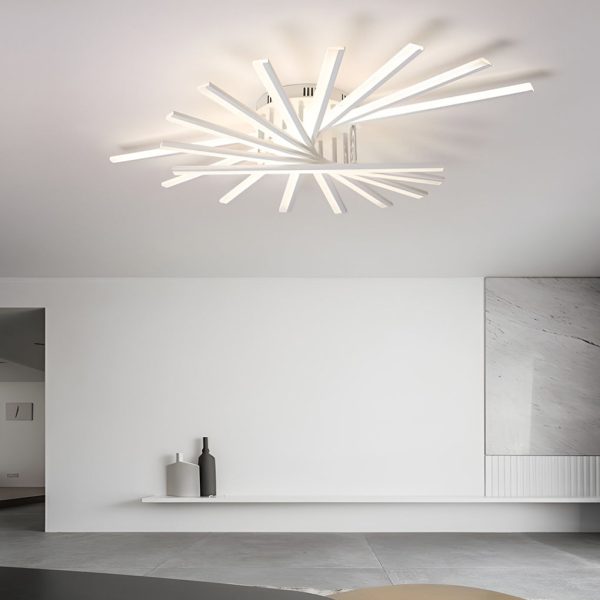 Creative Strip Stepless Dimming LED White Nordic Ceiling Lights Chandelier - Image 3