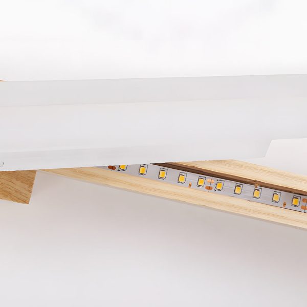 Modern Wooden LED Vanity Light Rectangular Wall-Mount Bathroom Lighting - Image 6