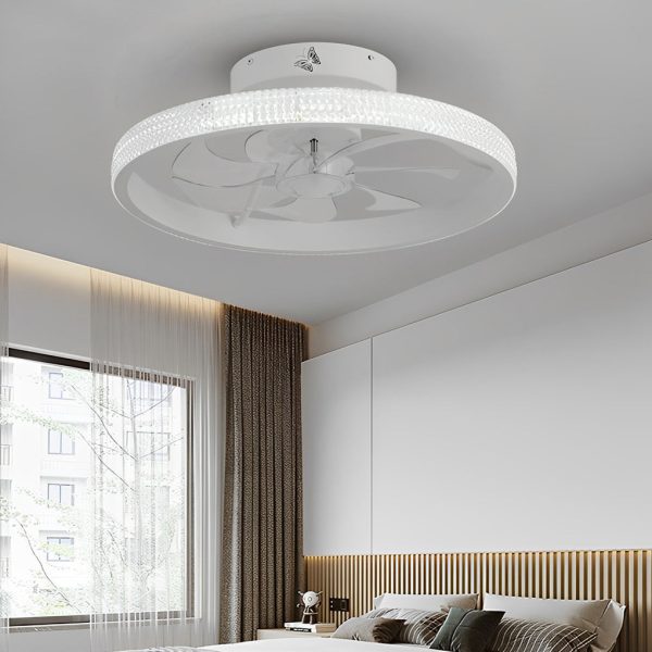 Round Inverter Mute LED Dimmable Modern Bladeless Ceiling Fans with Remote - Image 3