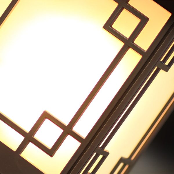 Retro Grilles Waterproof LED Intelligent Brown Solar Fence Post Lights - Image 5