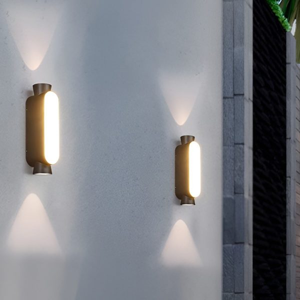 Waterproof LED Up and Down Lights Black Modern Outdoor Wall Sconce Lighting - Image 3