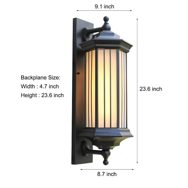 Retro Creative Outdoor Waterproof Black Modern Exterior Wall Lights - Image 6