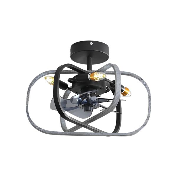 Retro Three Step Dimming LED Mute Bladeless Ceiling Fans with Remote - Image 21
