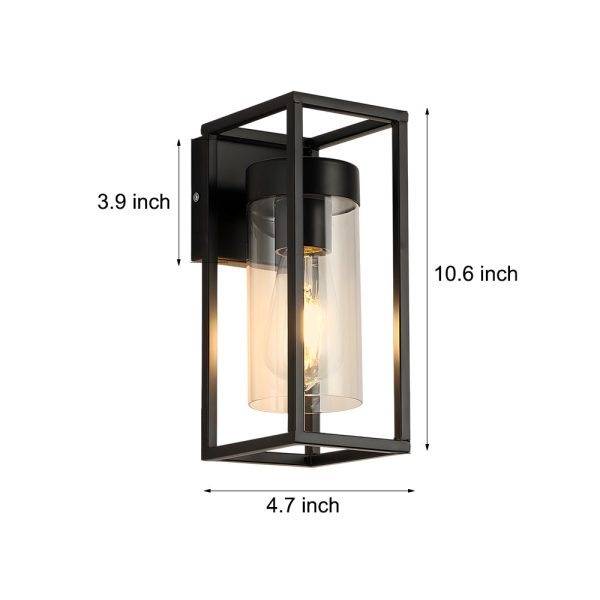 Black Iron Frame Retro Glass Cover Industrial Wall Sconces Lighting - Image 6