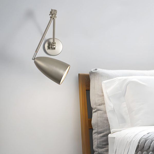 Swing Arm Wall Lamp Long 1 Bulb Rod Rocker Arm Wall Mounted Sconce with 3 Adjustable Joints - Image 5