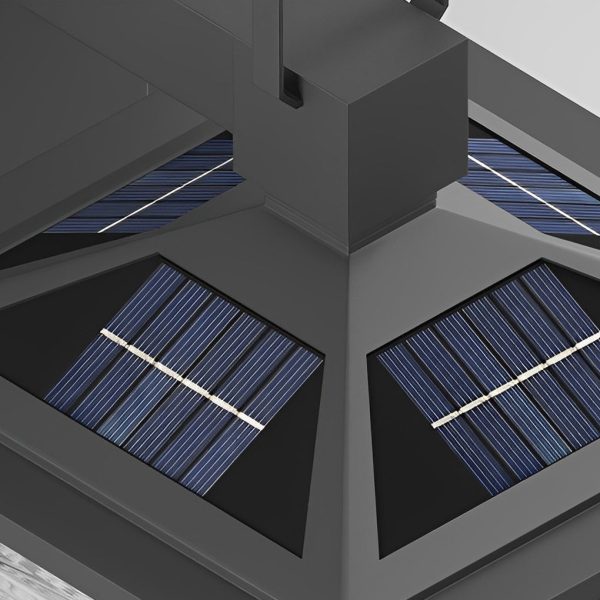Waterproof Thickened Glass Black Retro Solar Outdoor Wall Lights - Image 5